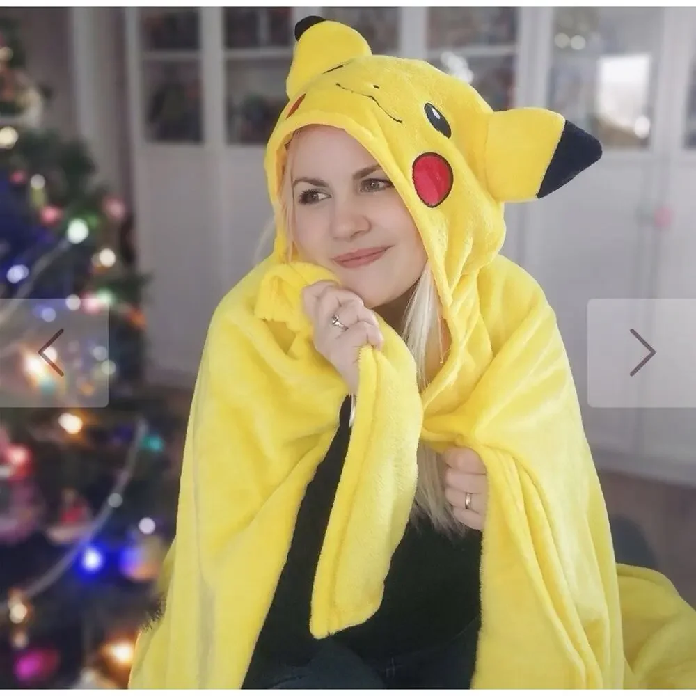 Pokémon Pikachu Kids Hooded Blanket Yellow 48”x33”